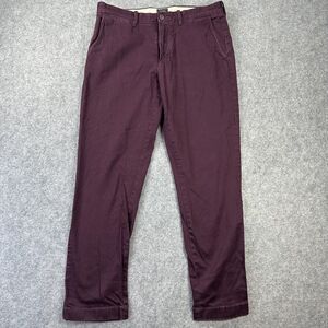 J Crew 770 Pants Mens 33x30 Purple Stretch Straight Fit Chino Casual Cotton
